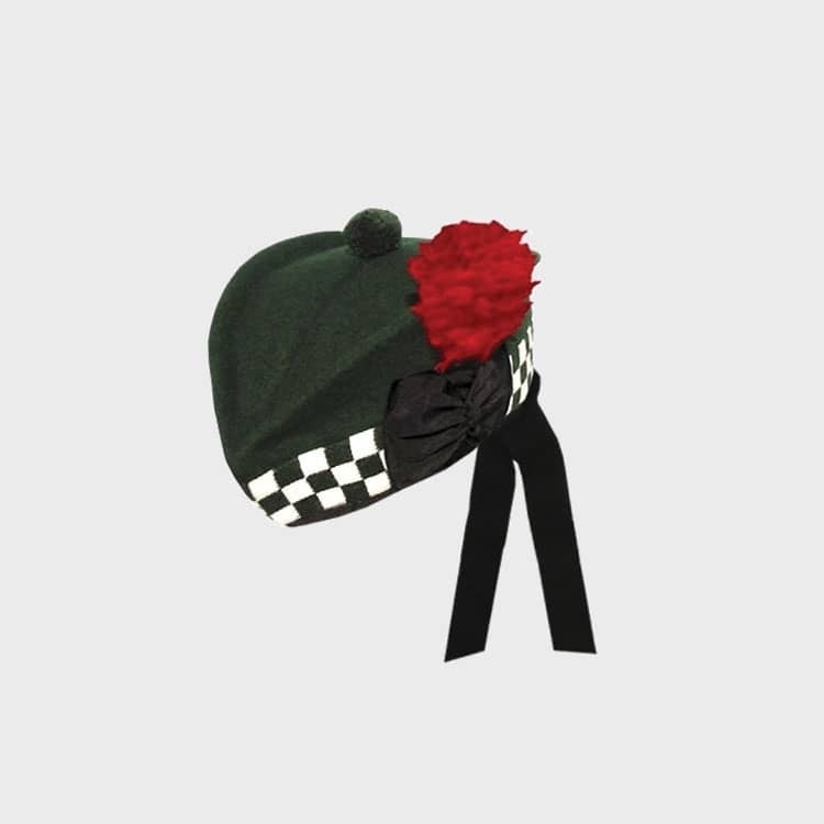Black White Diced Army Glengarry Hat 