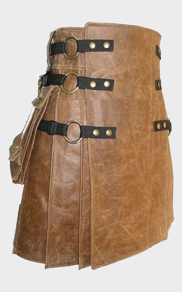 Leather Kilts for Men, 100% Genuine Leather Kilt - Scotland Kilt